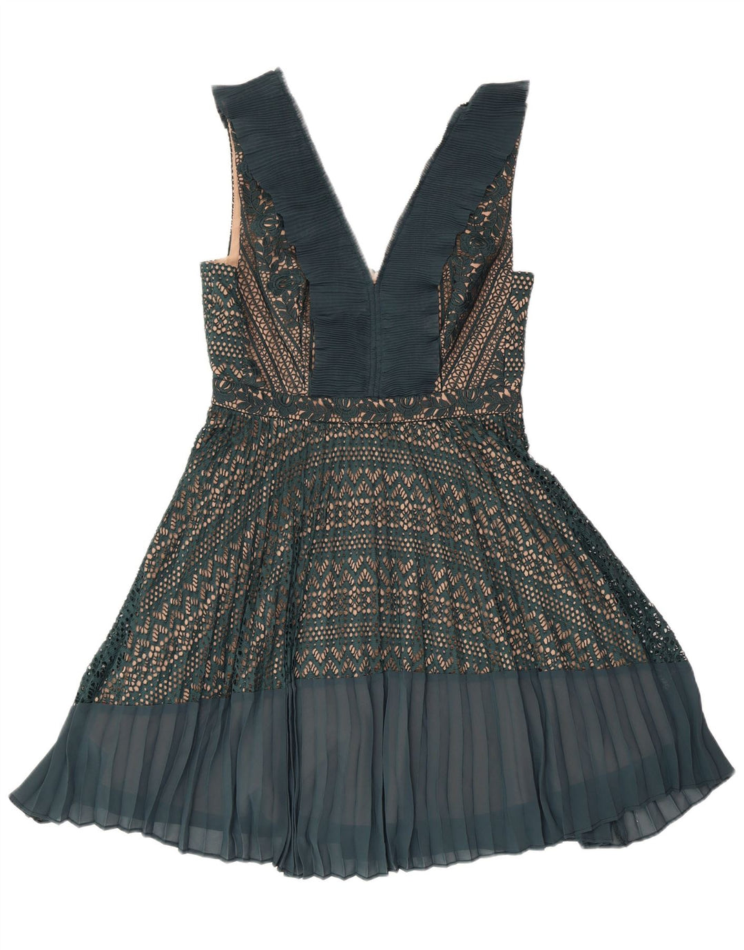 FRENCH CONNECTION Abito da donna senza maniche a trapezio UK 12 Verde medio