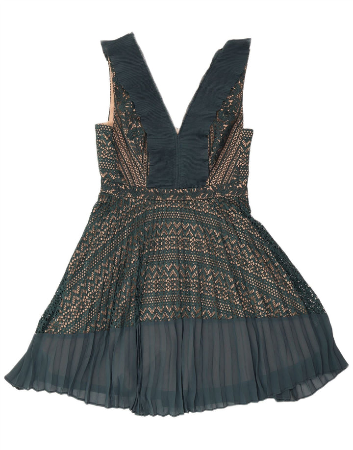 FRENCH CONNECTION Abito da donna senza maniche a trapezio UK 12 Verde medio