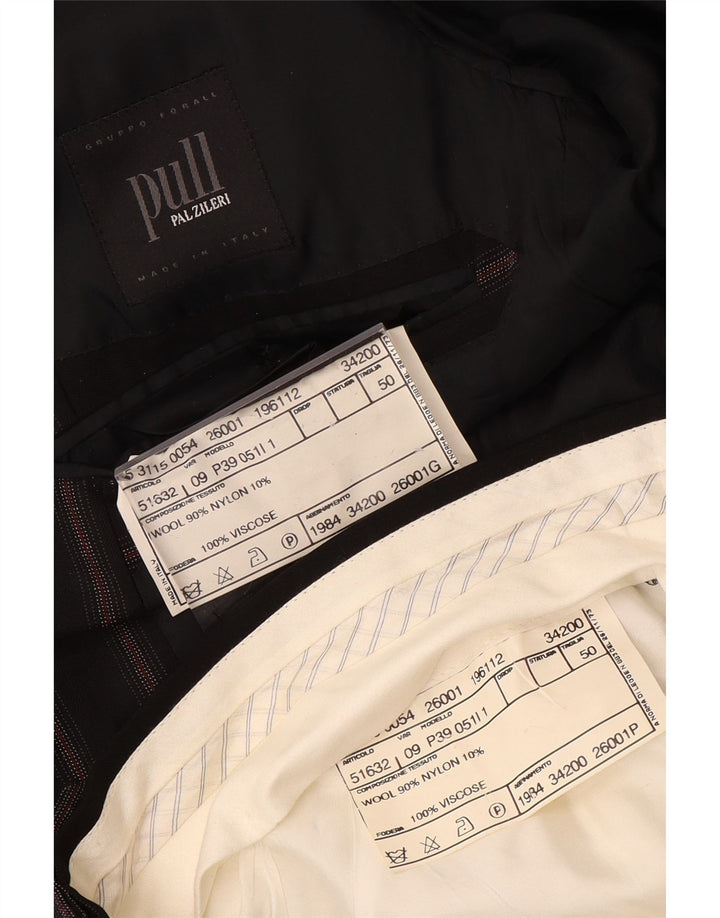PAL ZILERI Abito da Uomo 3 Bottoni 2 Pezzi IT 50 Large W34 L33 Nero a Righe
