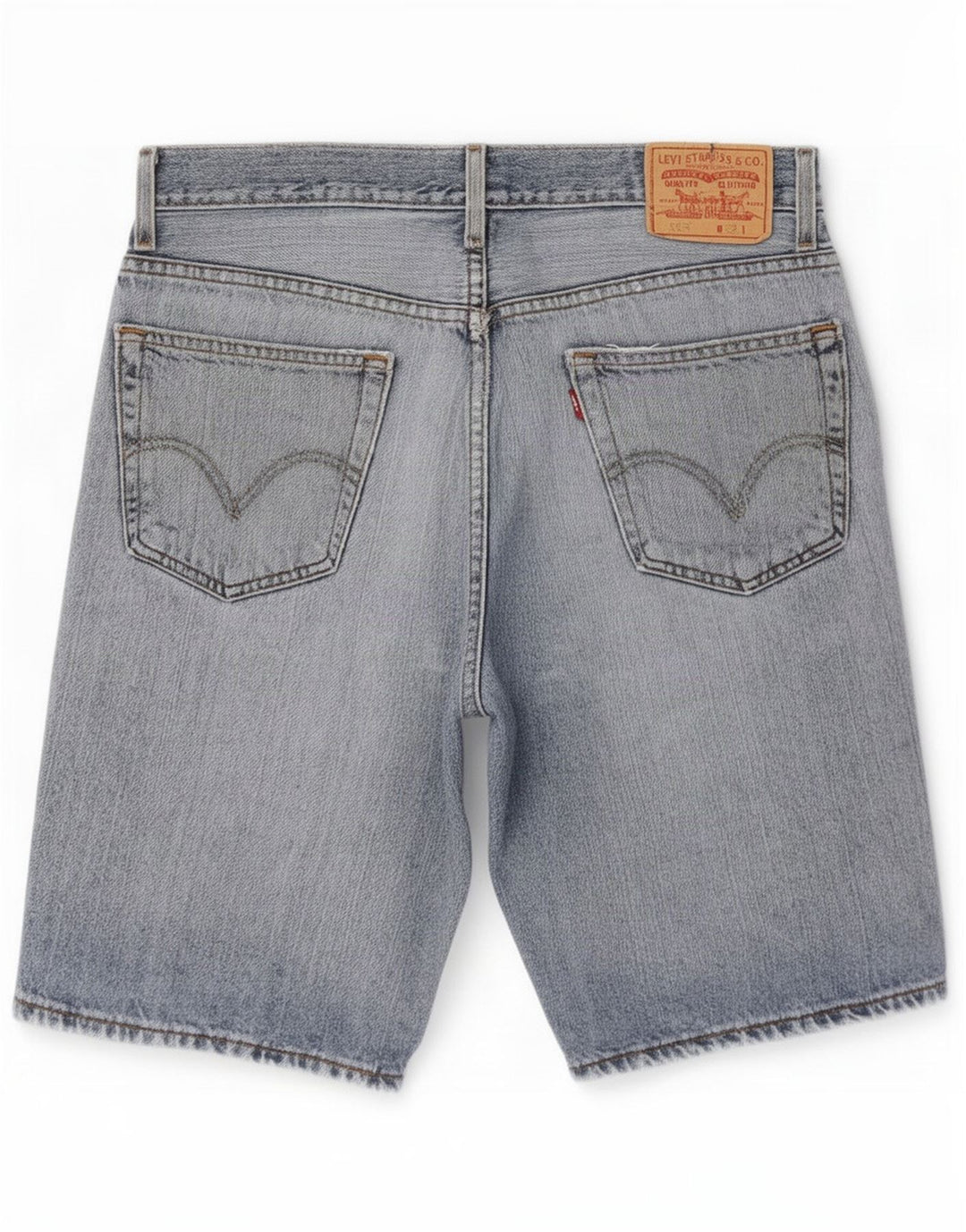 Levi's Uomo 505 Pantaloncini di jeans vestibilità regolare effetto invecchiato medio W32 cotone blu