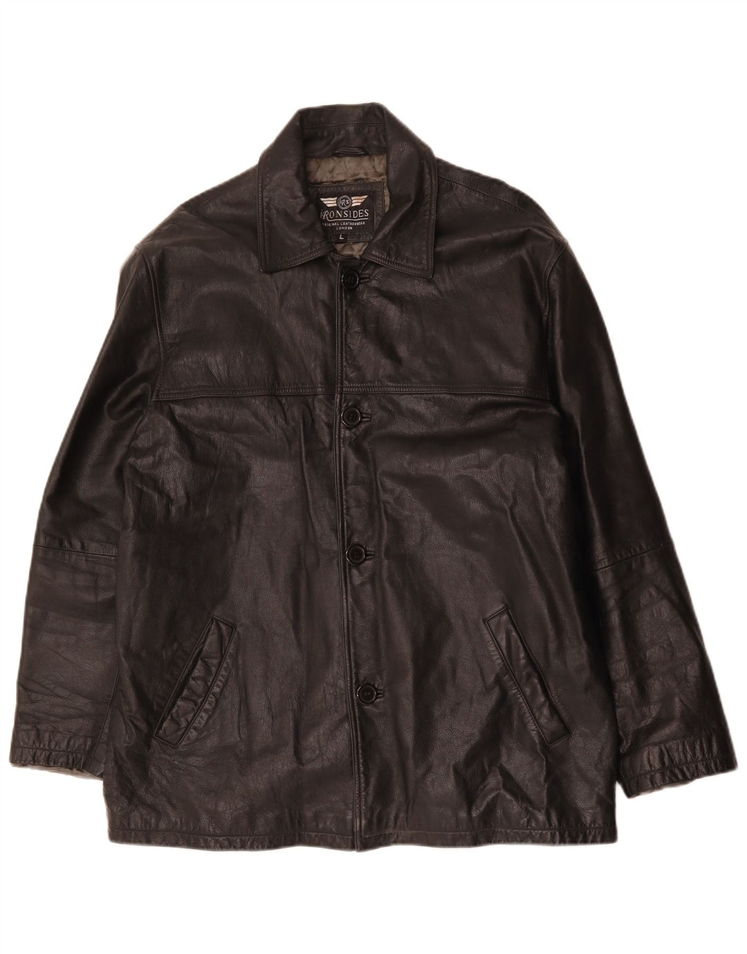 Giacca in pelle da uomo Ironsides UK 40 grande in pelle nera