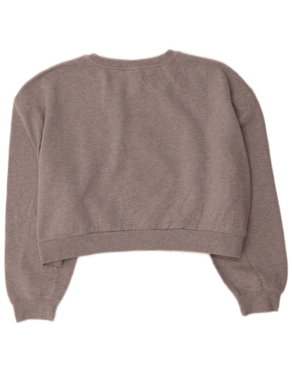 Ellesse, maglione da donna con grafica corta oversize, taglia UK 14, grande grigio