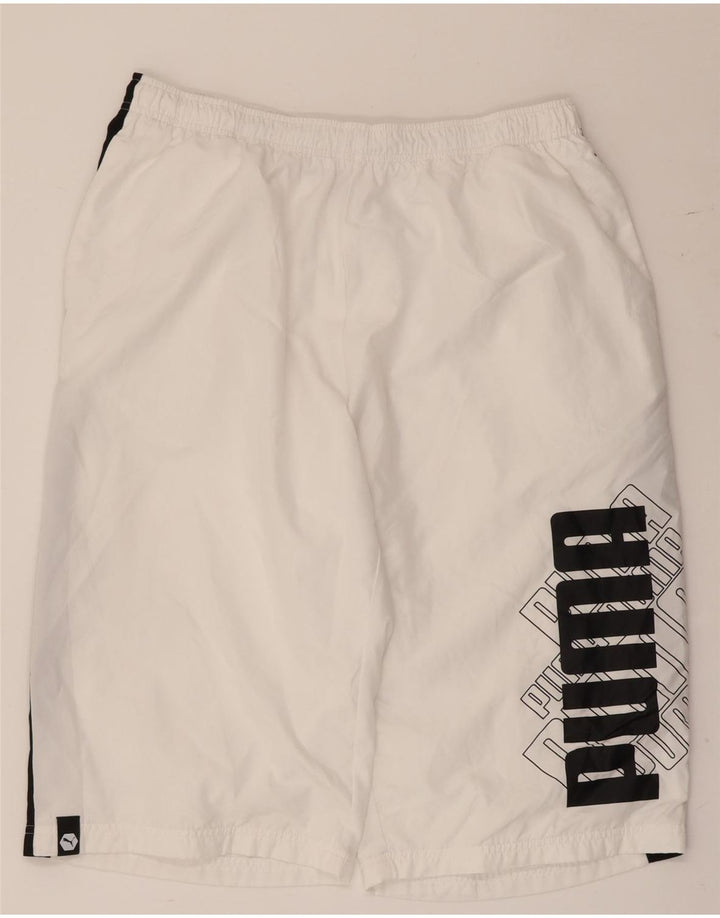 Pantaloncini sportivi grafici da uomo Puma XL poliestere color block bianco