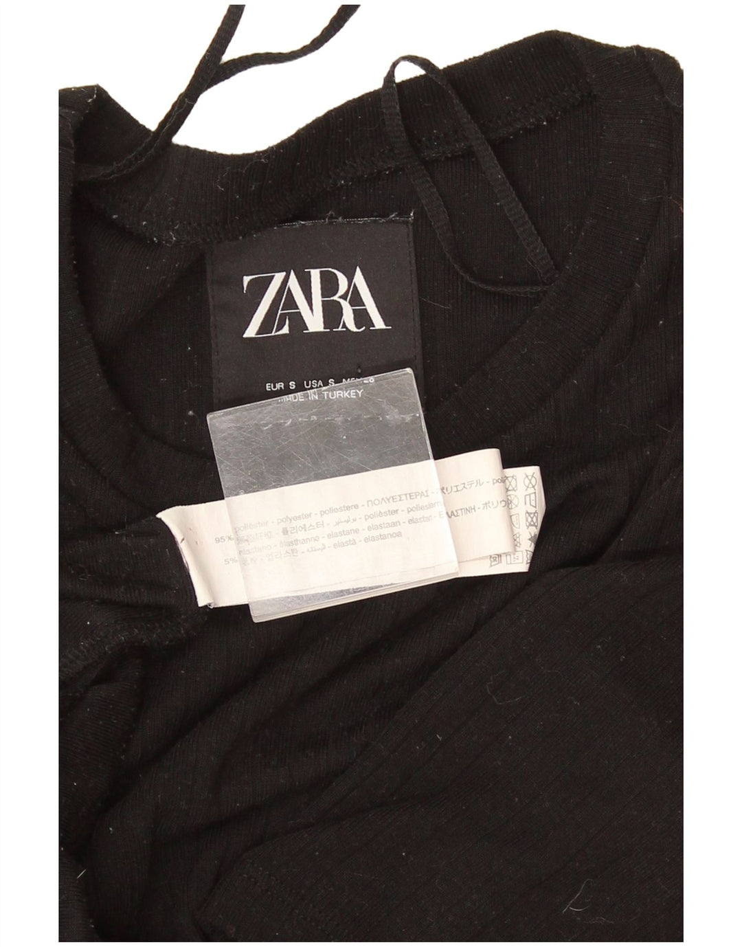 Vestito lungo da donna Zara UK 8 piccolo poliestere nero