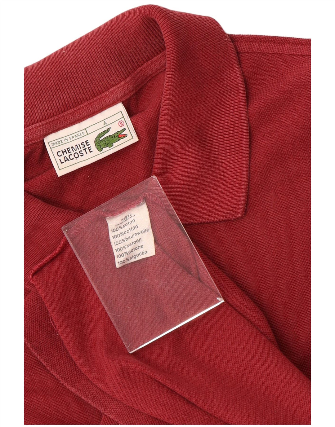 Polo da uomo LACOSTE taglia 4 media in cotone rosso