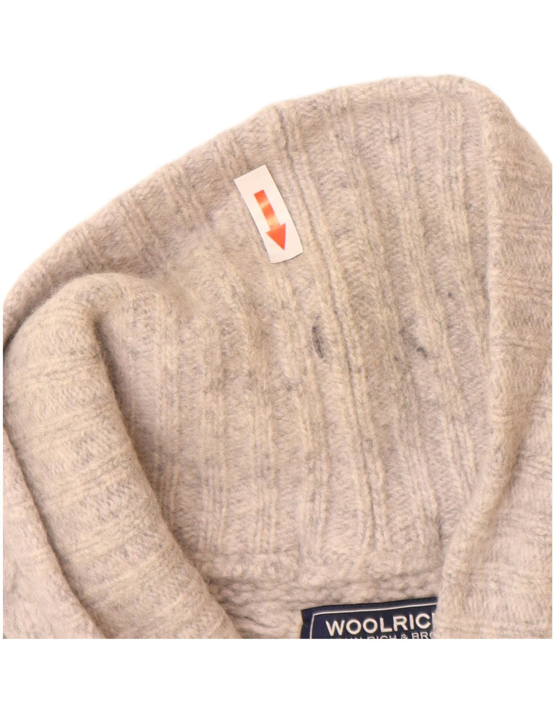 Maglione cardigan da uomo Woolrich in lana grigio medio