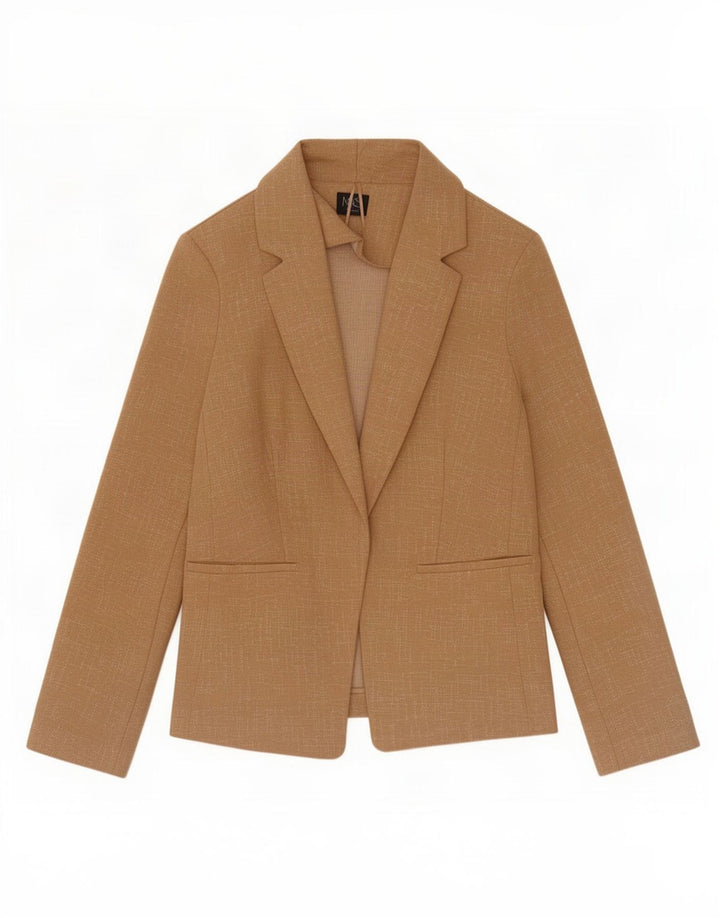 Giacca blazer oversize da donna Marks & Spencer UK 10 piccola beige screziata
