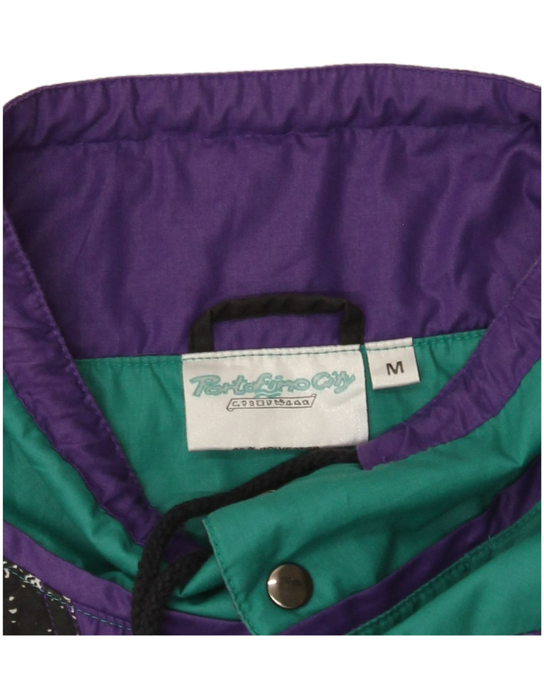 VINTAGE Giacca da uomo pullover da tuta da uomo color block medio nero