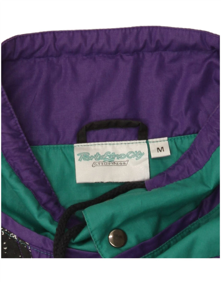 VINTAGE Giacca da uomo pullover da tuta da uomo color block medio nero