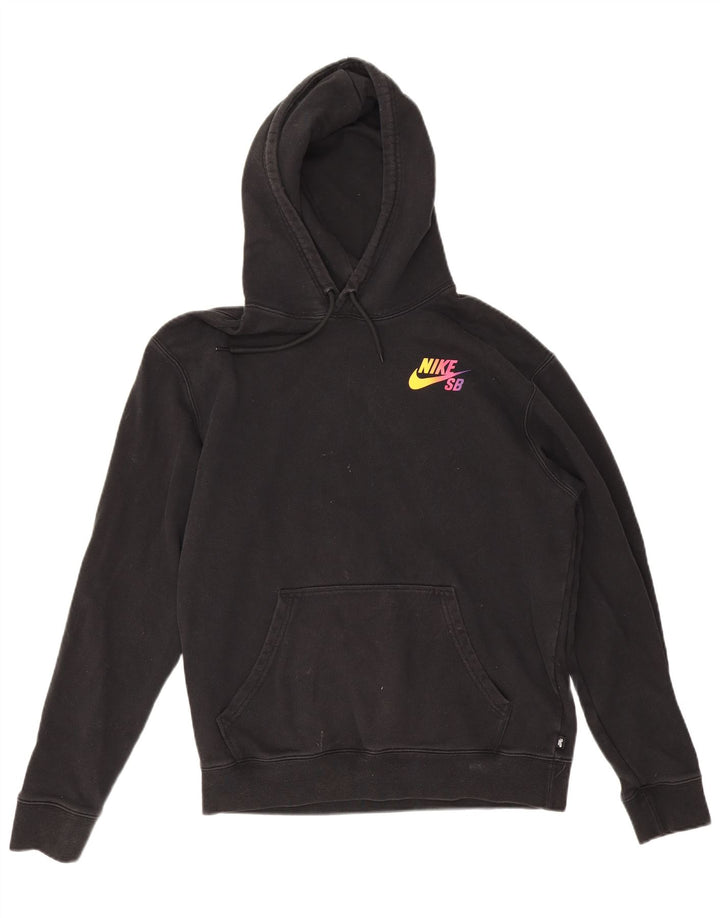 Felpa con cappuccio grafica Nike da uomo piccola in cotone nero