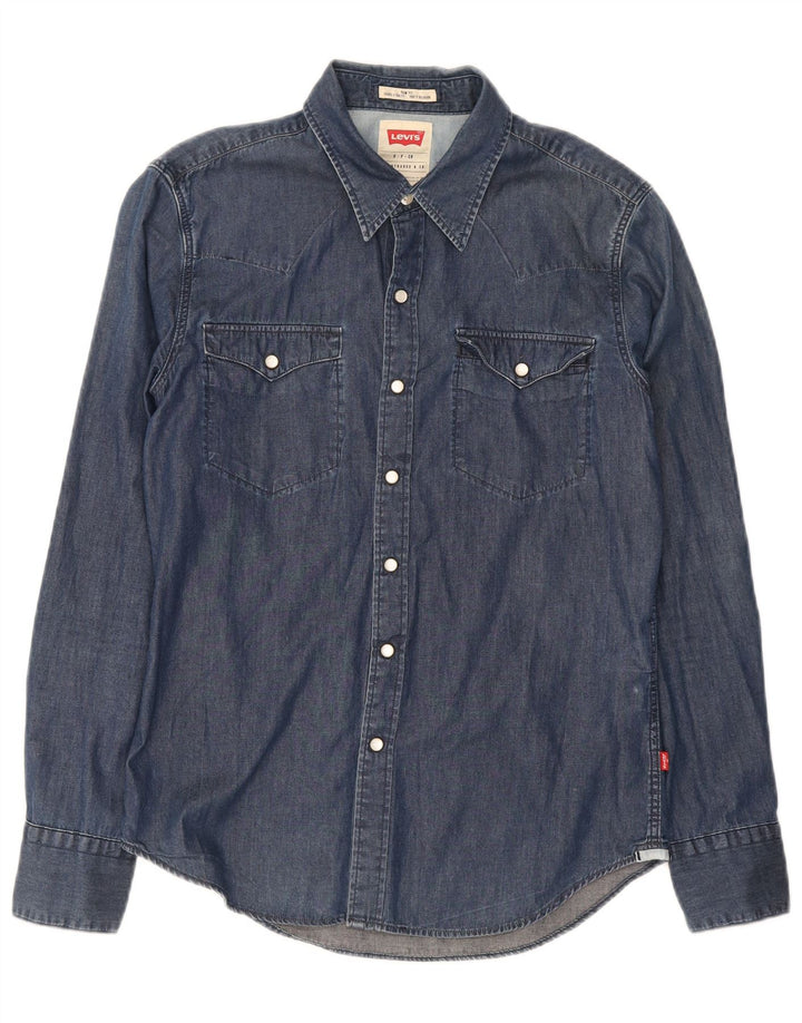 Camicia di jeans slim fit da uomo Levi's piccola in cotone blu navy