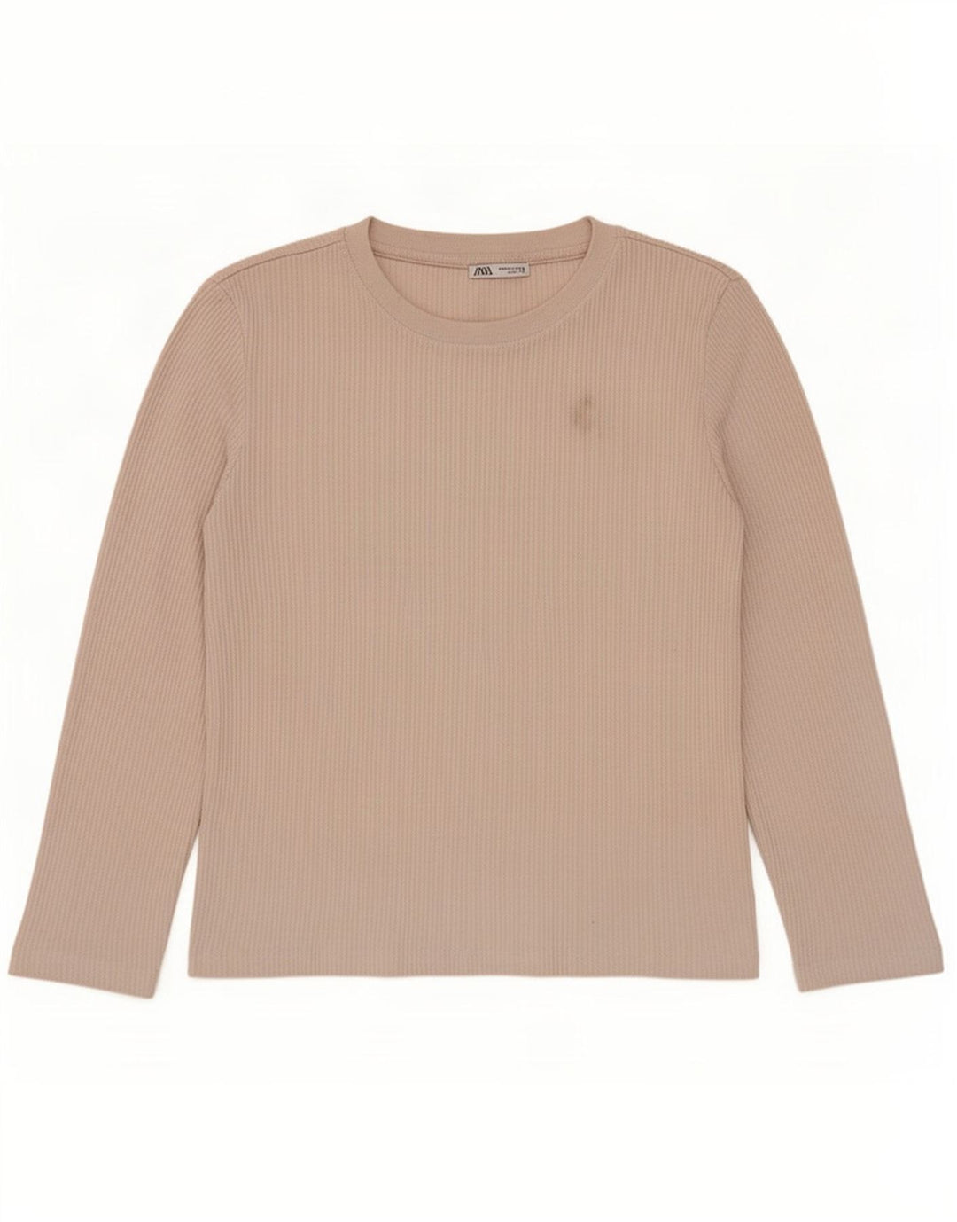 Top Zara da donna a maniche lunghe UK 14 Poliestere beige medio