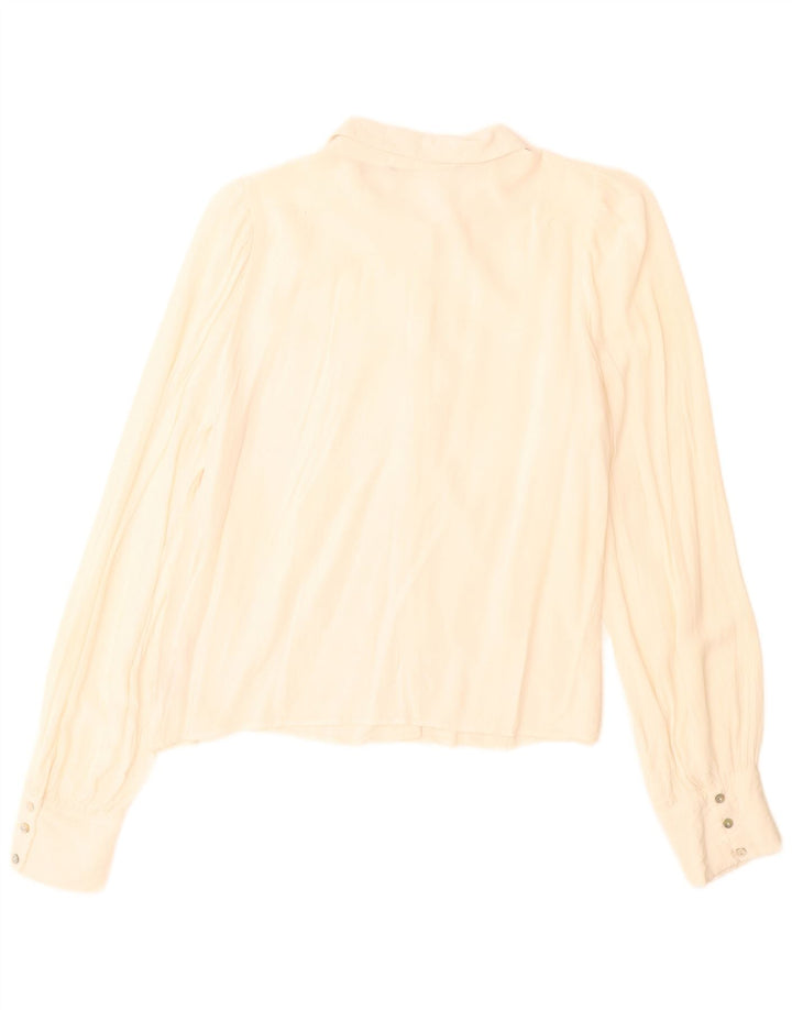 Camicia Zara da donna UK 14 lana vergine bianca media