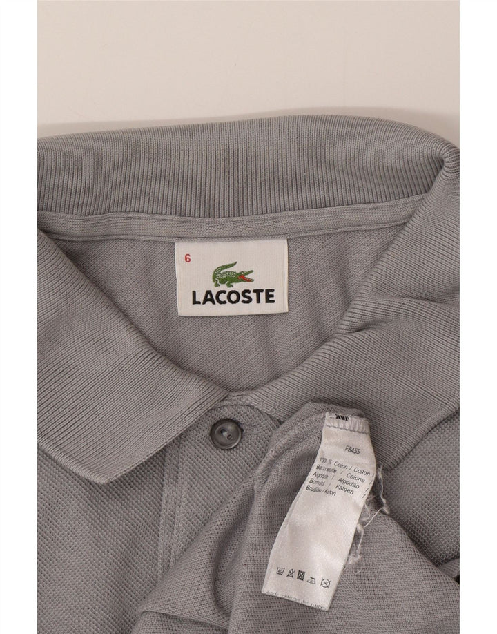 Polo da uomo LACOSTE taglia 6 XL in cotone grigio