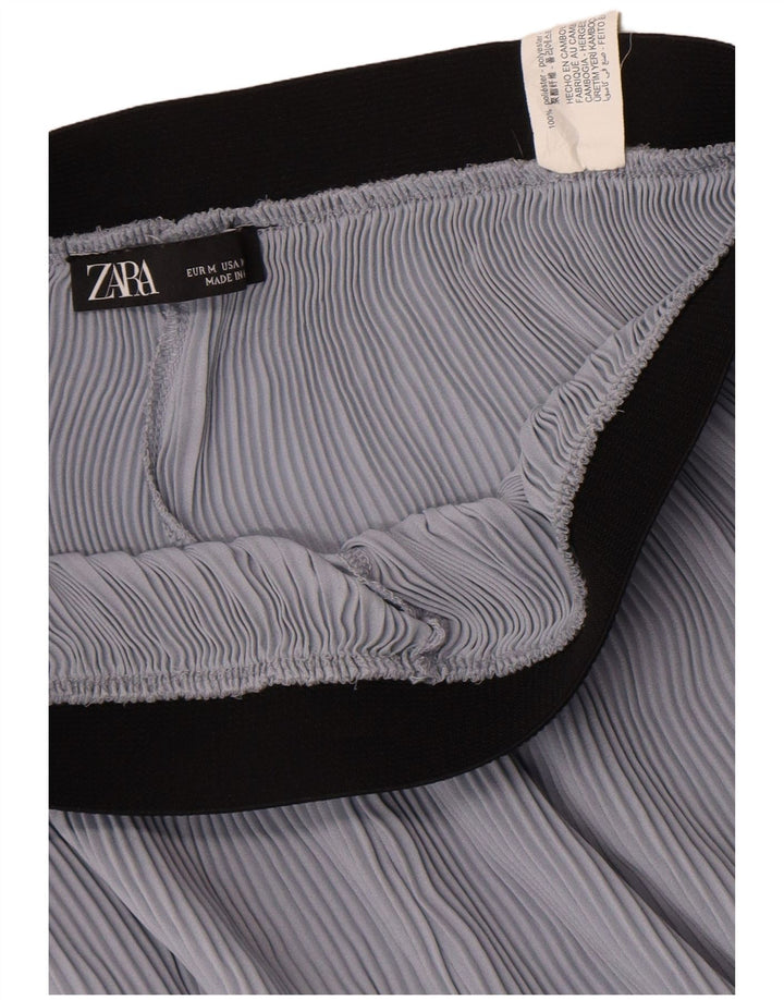 Pantaloni Zara da donna Culotte Capri medi W28 L21 Blu Colourblock
