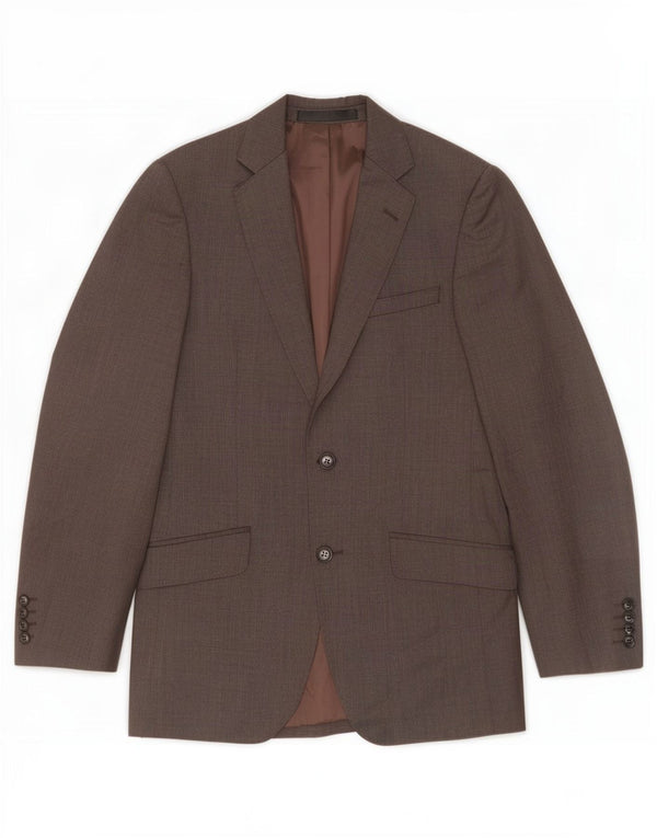 Marks & Spencer Mens 2 Button Blazer Jacket UK 36 Small Grey Wool