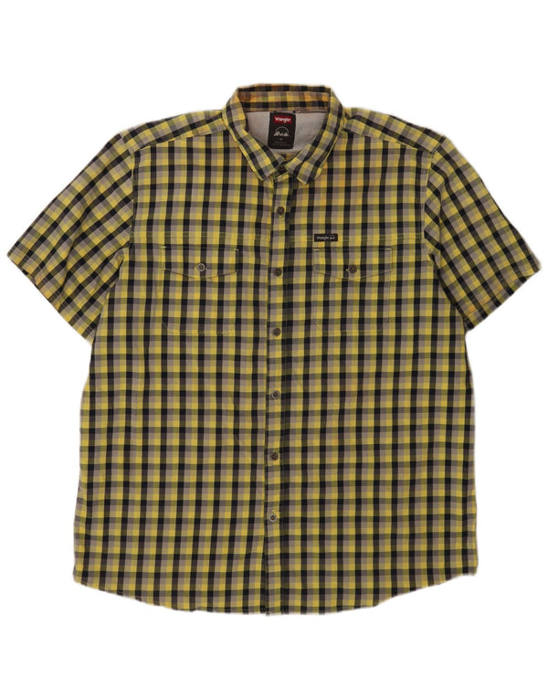 Camicia Wrangler da uomo a maniche corte vestibilità regolare XL in cotone a quadretti giallo