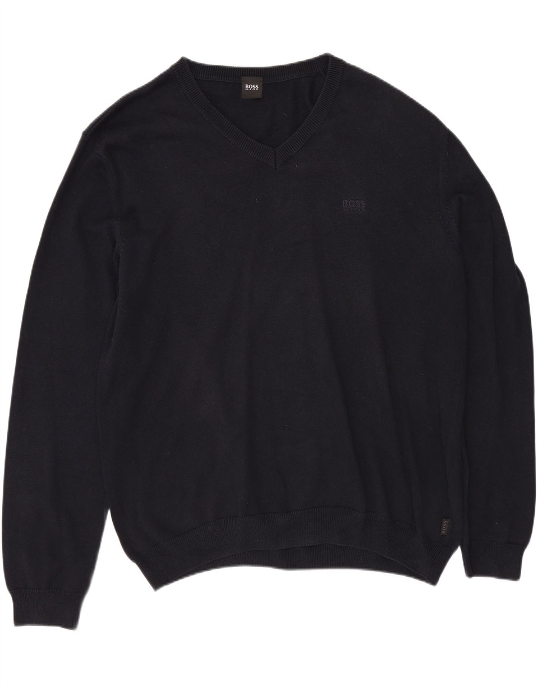 Maglione da uomo HUGO BOSS con scollo a V XL in cotone blu navy