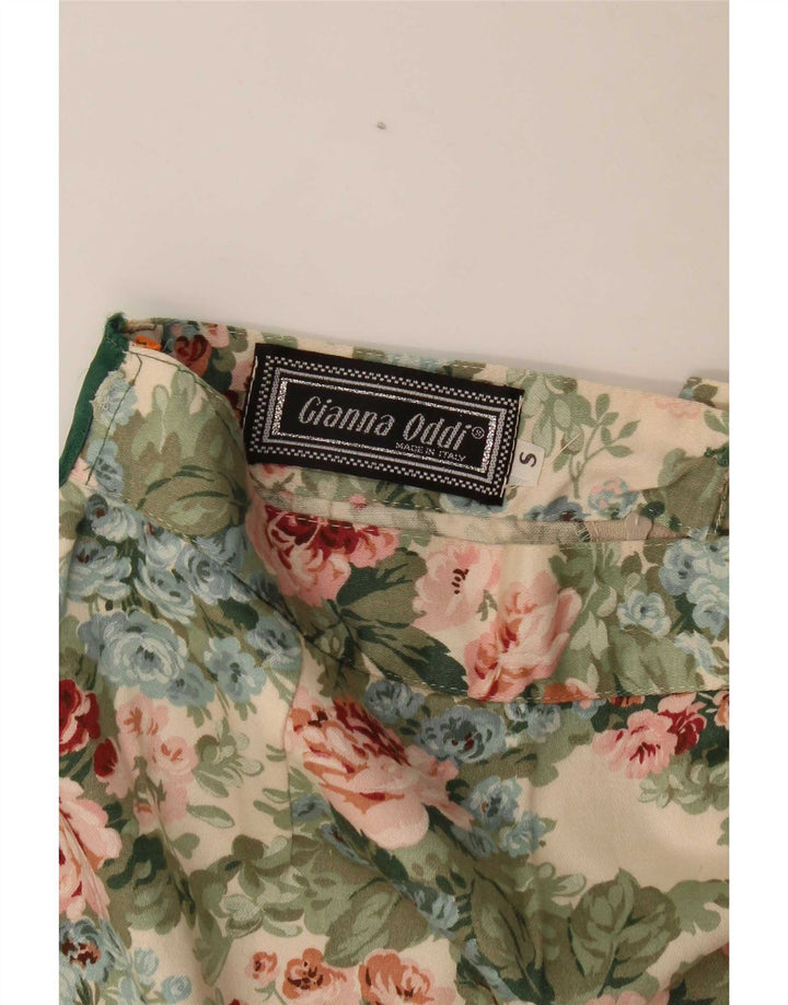 Minigonna vintage da donna piccola W26 floreale multicolore
