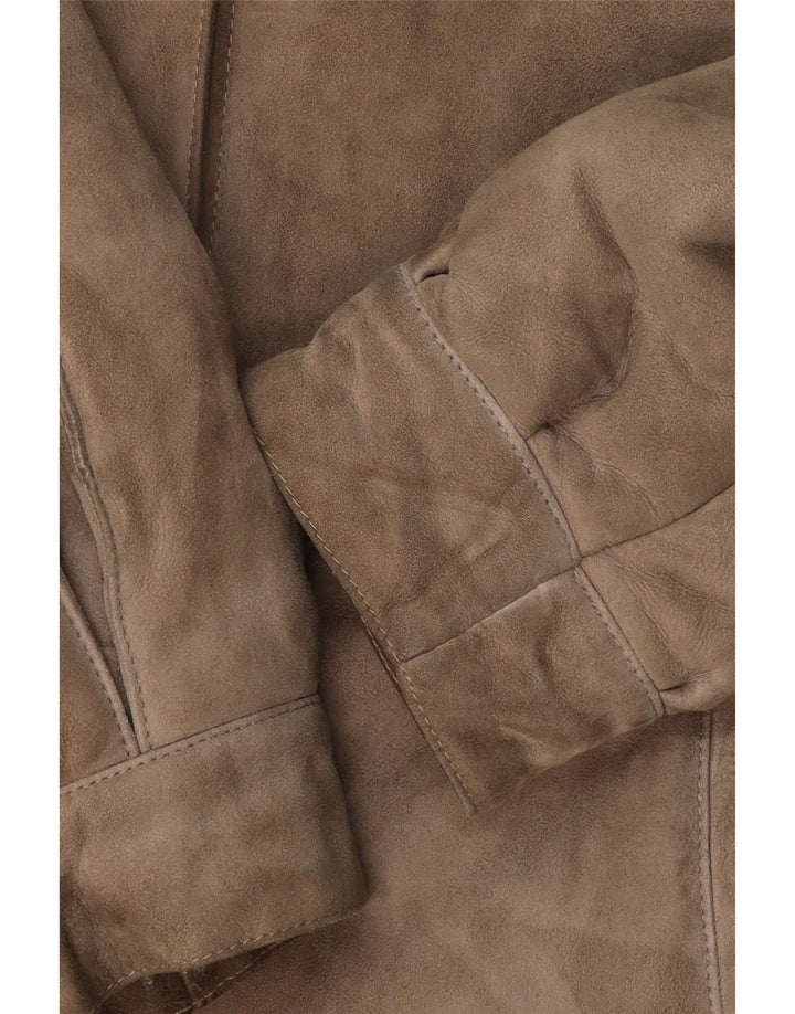 Cappotto in shearling vintage da donna UK 14 Marrone medio