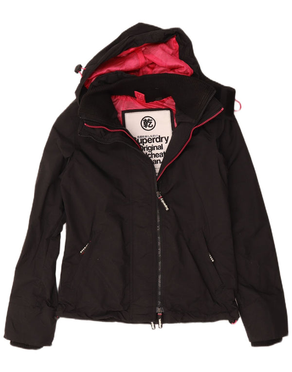 Giacca a vento con cappuccio da donna Superdry Windcheater UK 10 Small Nera