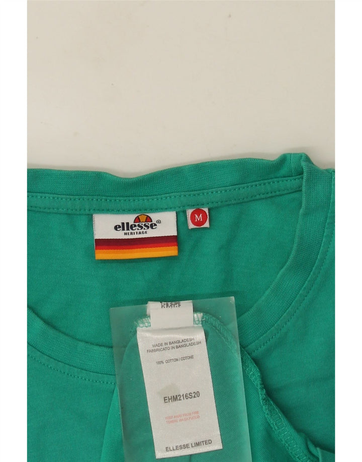 ELLESSE T-shirt grafica da uomo Heritage Top in cotone turchese medio
