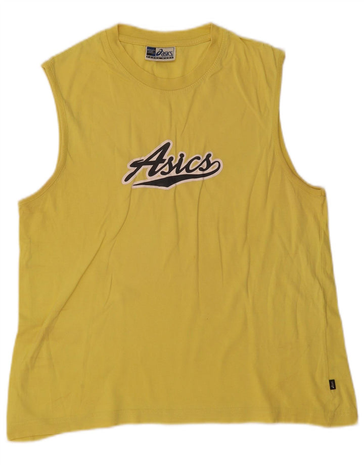 Canotta grafica ASICS da uomo, cotone giallo medio