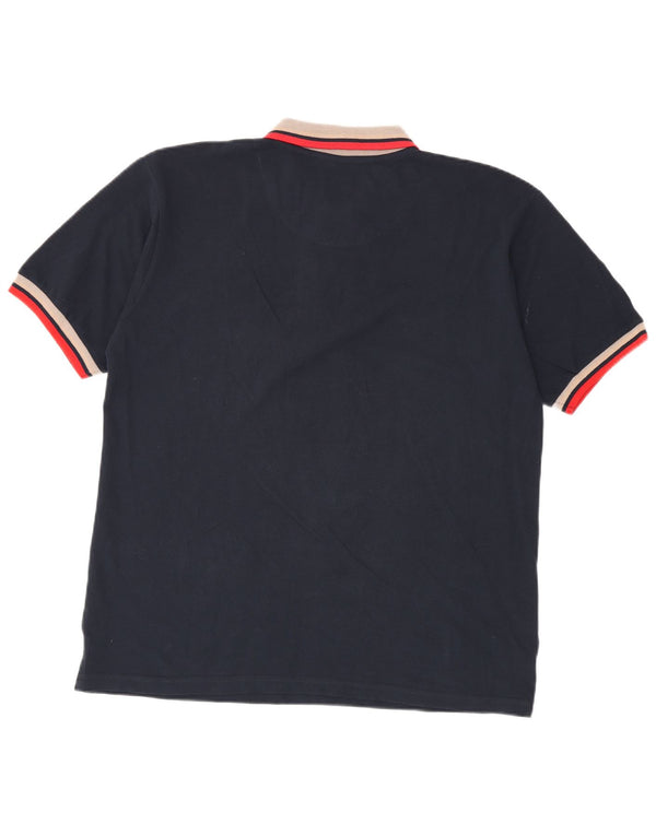 Polo da rugby da uomo Lotto XL in cotone a righe blu navy