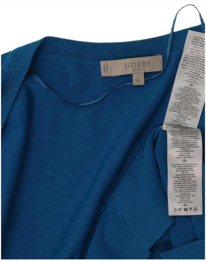 HOBBS Maglione cardigan aperto con maniche a 3/4 da donna UK 12 Blu medio modal