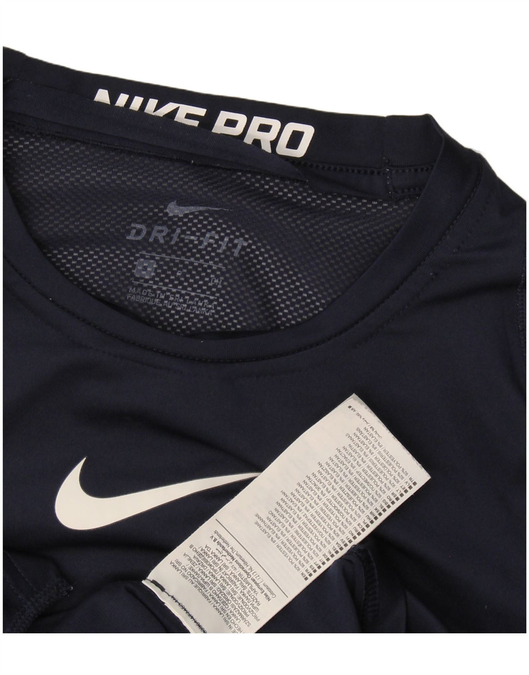 Maglia Nike Dri Fit da uomo a manica lunga piccola in poliestere blu navy