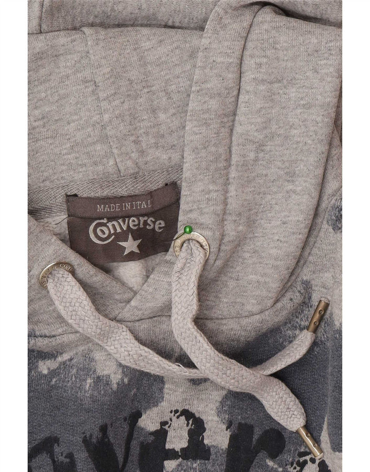 Maglione con cappuccio grafico da uomo Converse Grigio medio