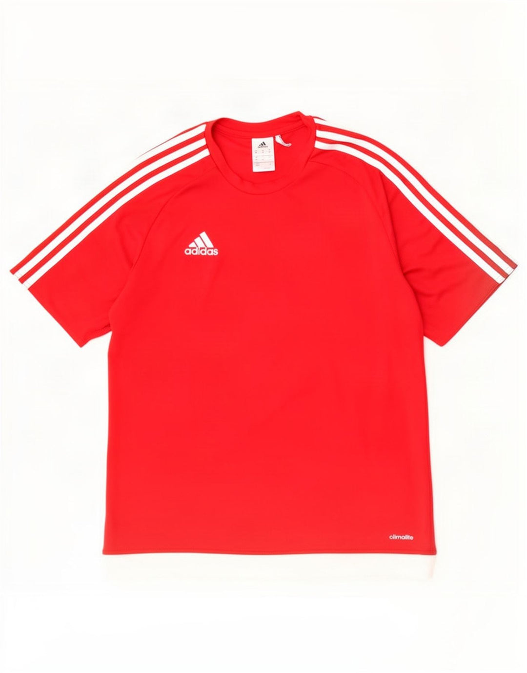 T-shirt Adidas Climalite da uomo Top in poliestere color block rosso medio