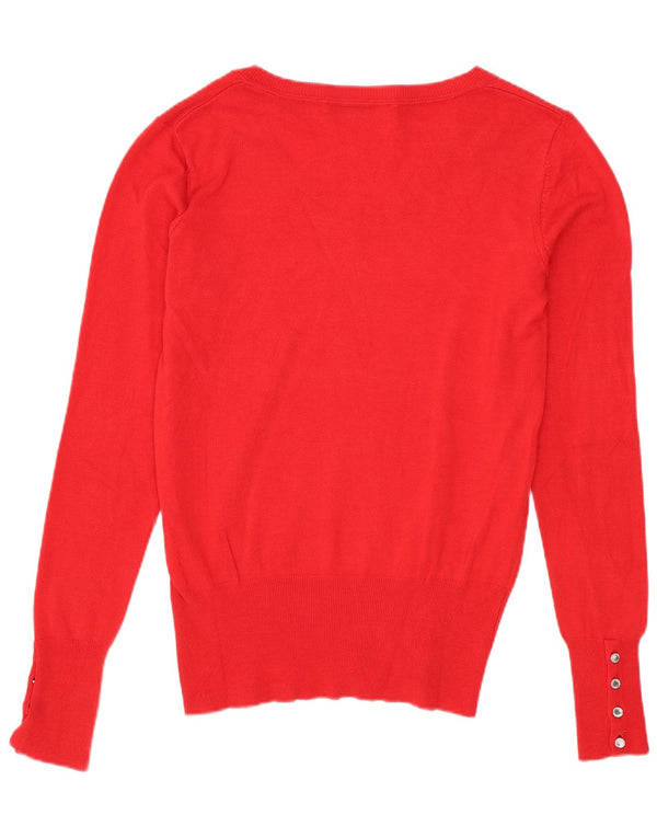 Maglione da donna con scollo a V Guess UK 4 XS rosso viscosa