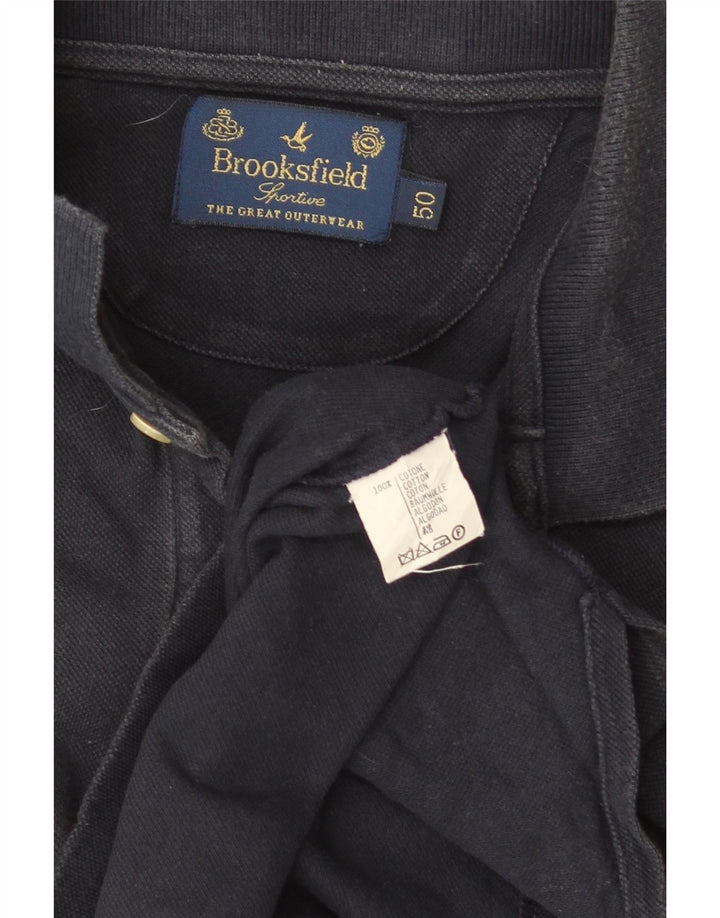 Polo da uomo Brooksfield IT 50 medio in cotone blu navy