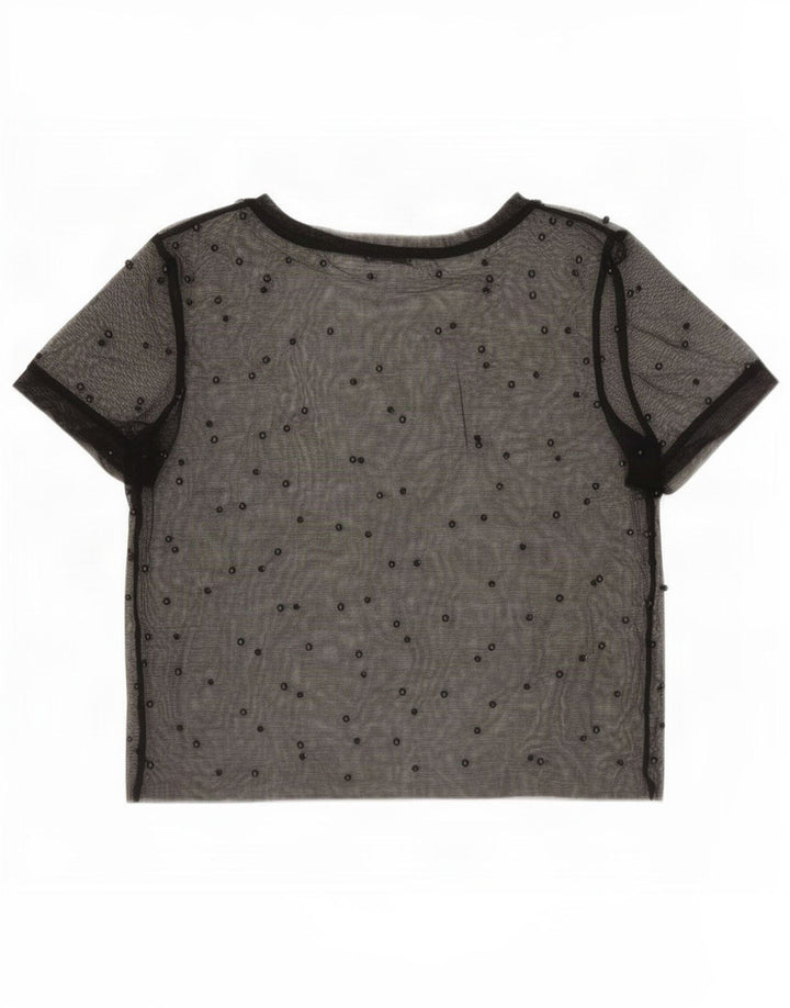 Top corto trasparente da donna Zara UK 10 piccolo nero