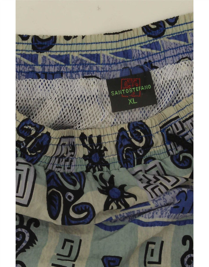 Santo Stefano Pantaloncini da bagno da uomo con motivo astratto XL Blu Colourblock
