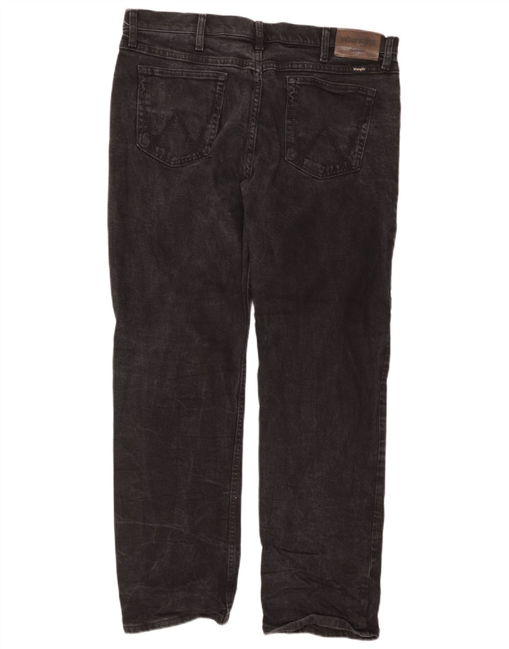 Jeans dritti da uomo Wrangler vestibilità regolare W38 L30 cotone nero