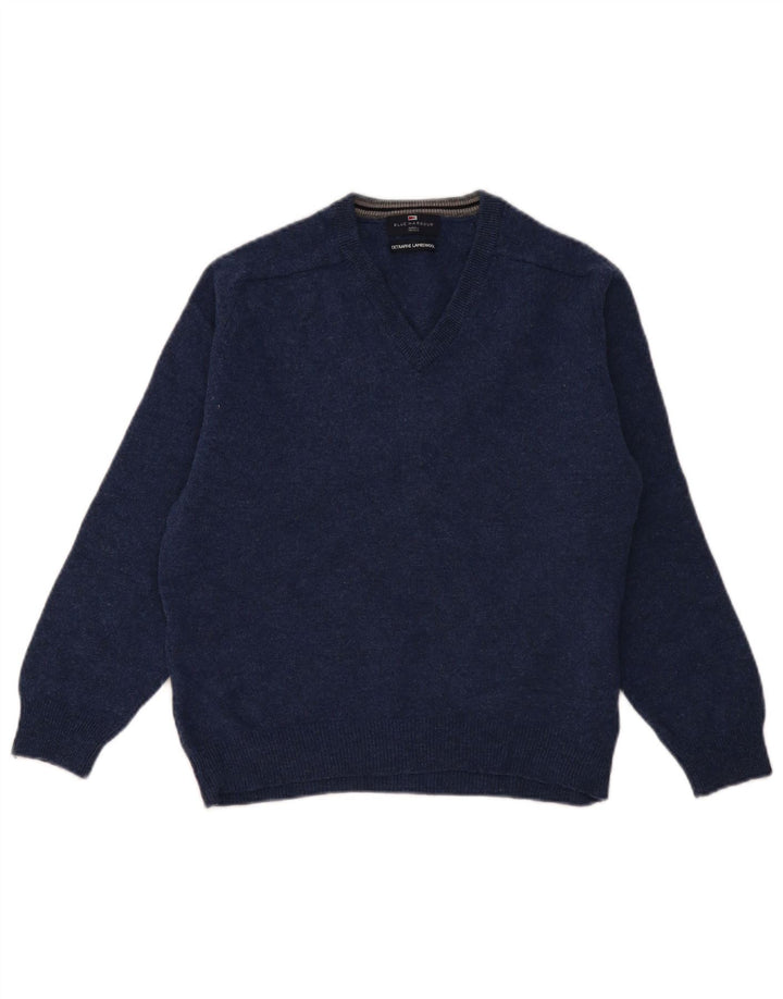 Maglione maglione con scollo a V da donna Marks & Spencer UK 14 medio blu navy