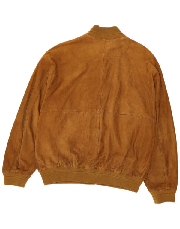 Luca D'altieri Giubbotto Bomber da Uomo in Pelle Scamosciata IT 56 3XL Pelle Marrone