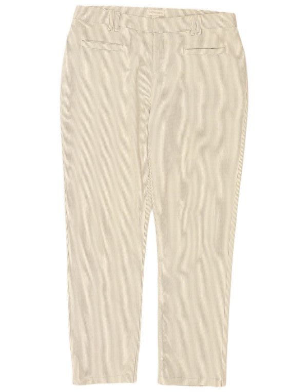 Monsoon Pantaloni casual affusolati da donna UK 14 Large W34 L29 Gessato bianco
