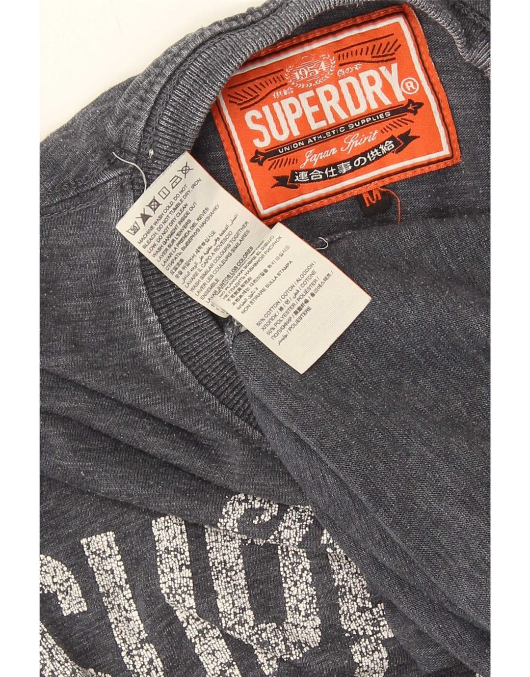 T-shirt grafica da uomo Superdry Top in cotone grigio medio