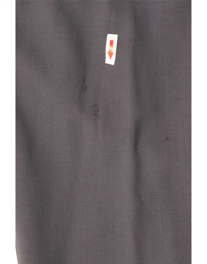 Pantaloni da abito dritti da uomo Marks & Spencer W36 L29 lana vergine grigia