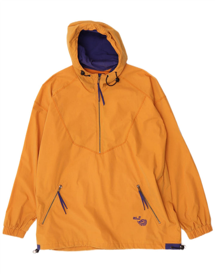 Giacca anorak con cappuccio da uomo Jack Wolfskin UK 42 XL poliestere giallo