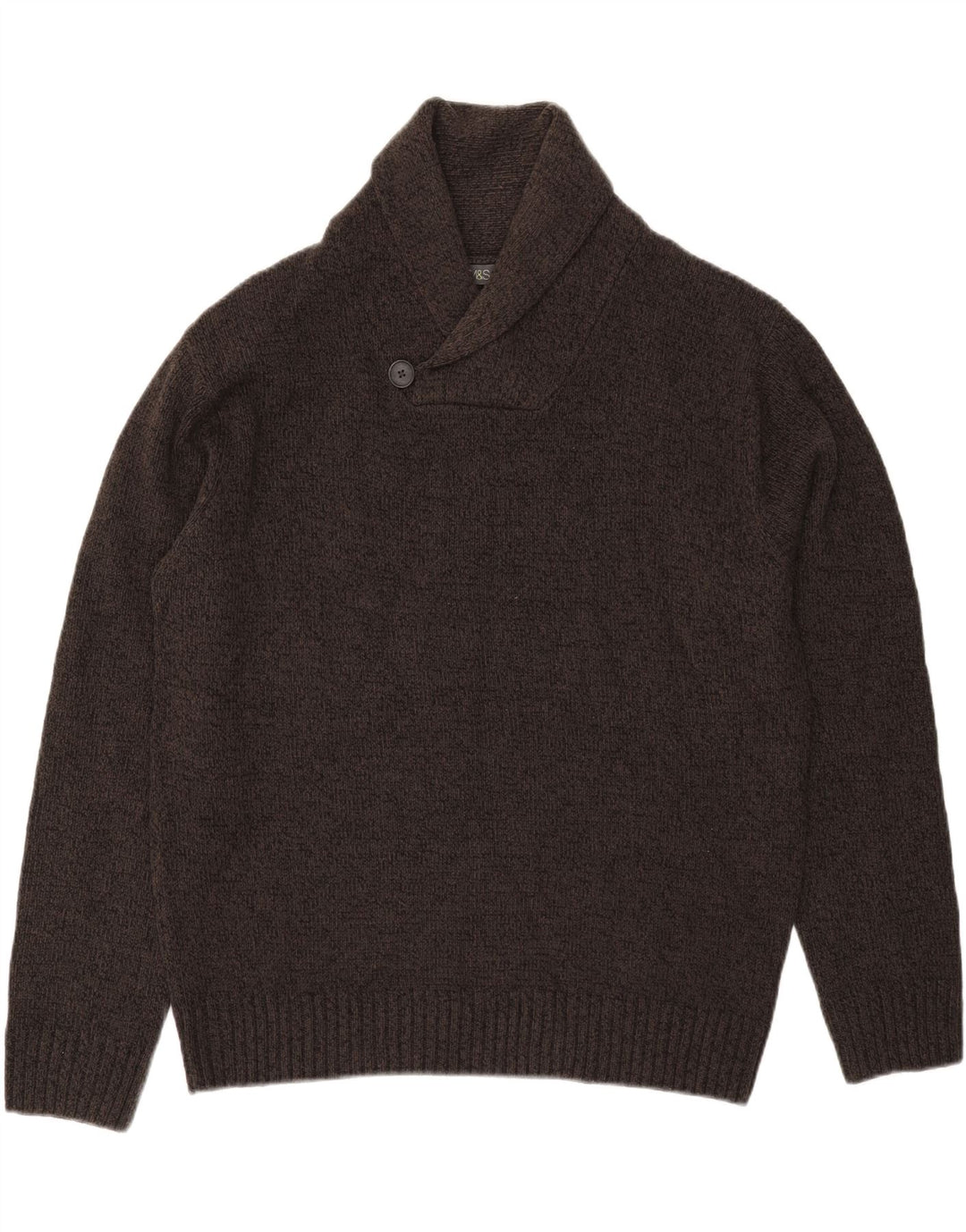 Maglione da uomo Marks & Spencer con collo a scialle XL in acrilico grigio