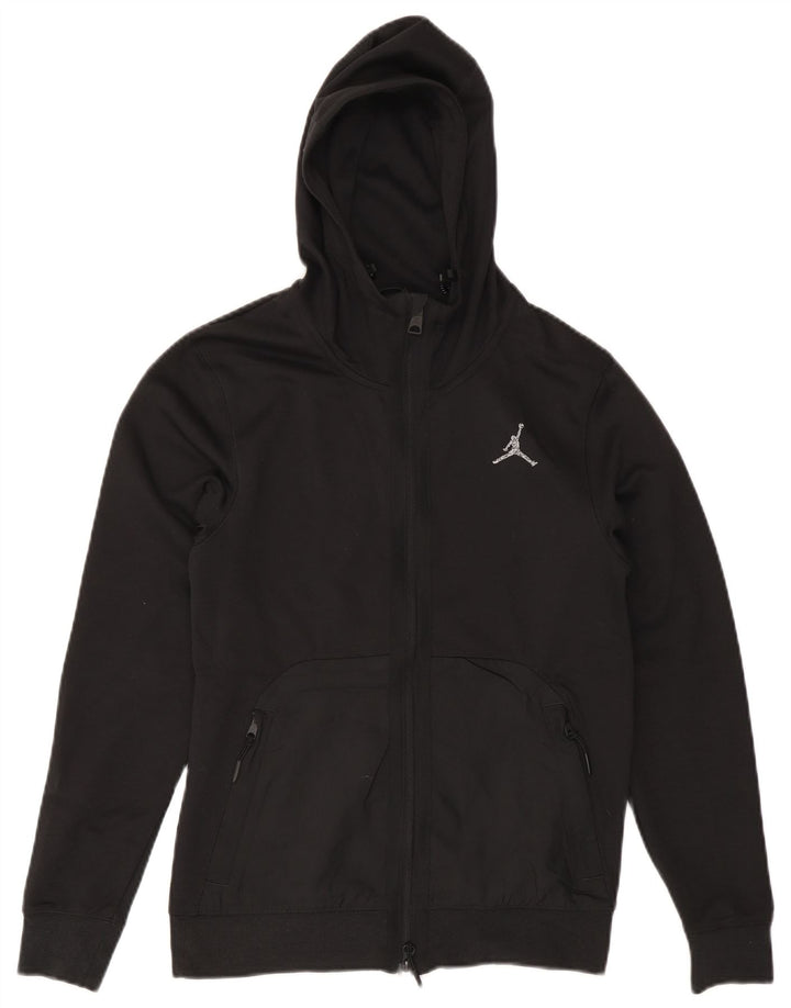 JORDAN Felpa con cappuccio e zip Dri Fit da uomo XS Poliestere nero