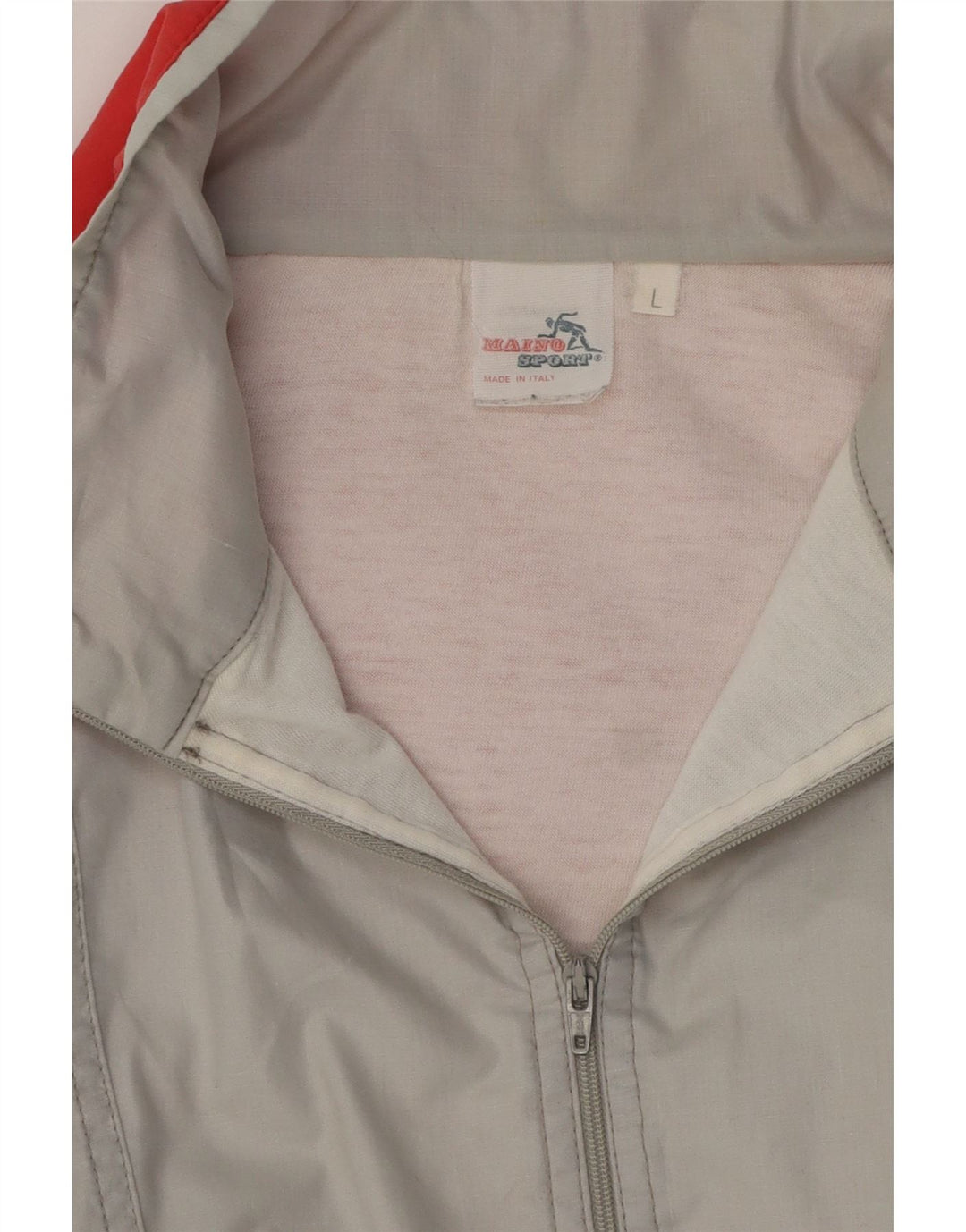 Giacca sportiva da uomo vintage pullover giacca grande in cotone color block grigio