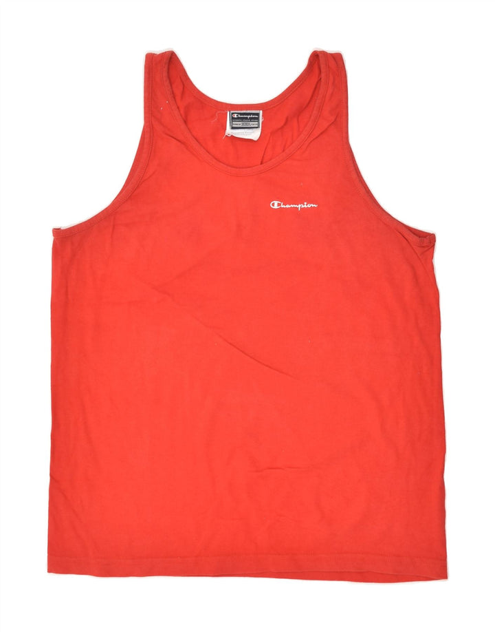 CHAMPION Womens Vest Top UK 20 2XL Red Cotton | Vintage Champion | Thrift | Second-Hand Champion | Used Clothing | Messina Hembry 