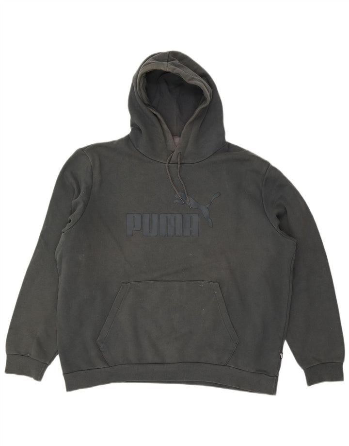 Felpa con cappuccio grafica da uomo Puma XL in cotone grigio