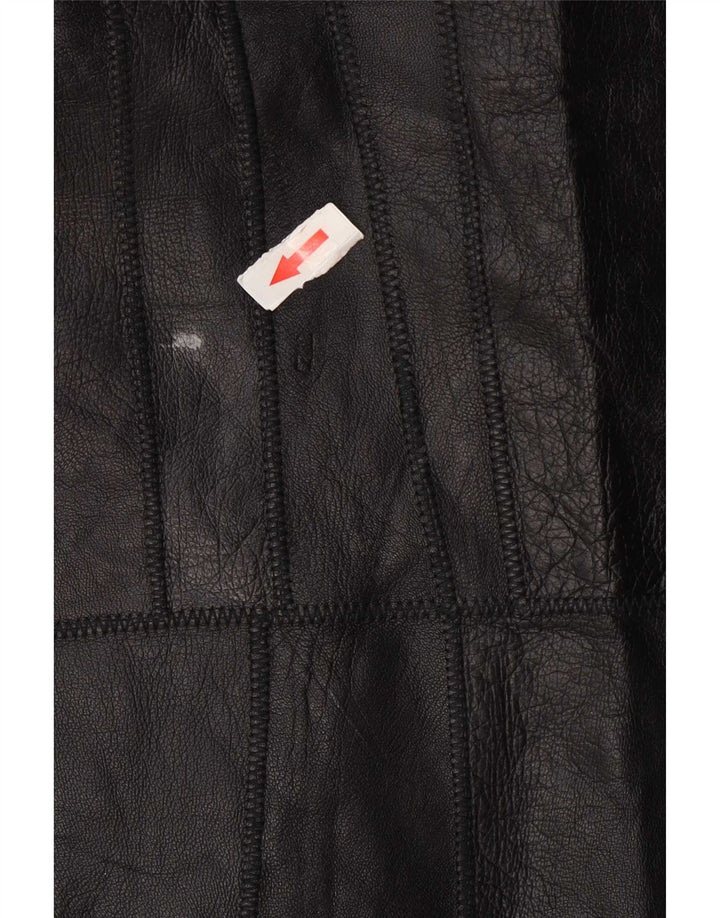 Gonna in pelle vintage da donna W28 piccola nera