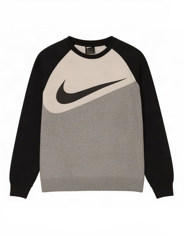 Felpa grafica da uomo Nike Felpa in cotone color block grigio medio